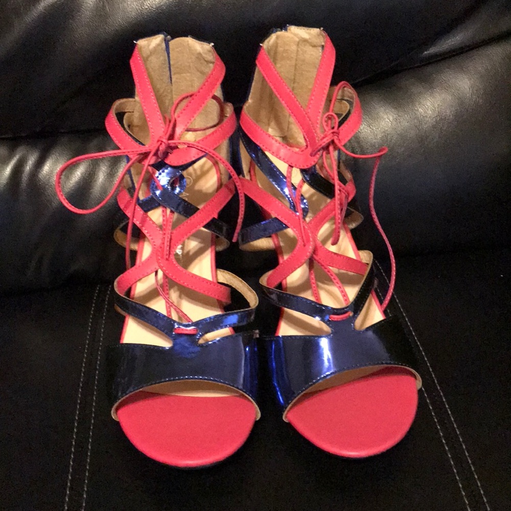 Ashley Stewart Pink and Blue Heels